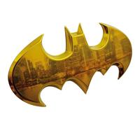 Fan Emblems Batman Car Emblem - 1989 Batwing Batarang Symbol 3D Auto Badge - Officially Licensed DC Car Accessories (Yellow Chrome)