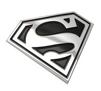 Fan Emblems Superman 3D Car Badge - Classic Logo (Black and Chrome)