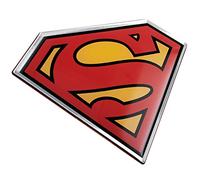 Fan Emblems Superman Lensed Chrome Car Decal - Classic Logo (Black, Red, Yellow and Chrome)