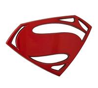Fan Emblems Superman Logo 3D Car Emblem Red Chrome, Batman v Superman: Dawn of Justice BvS Automotive Sticker Decal Badge Flexes to Fully Adhere to Cars, Motorcycles, Laptops, Windows, Most Things