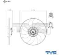 Radiator fan 825-0019 TYC for OPEL ASTRA J Sports Tourer ASTRA J ASTRA J Coupe