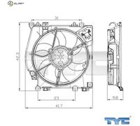 Radiator Fan TYC Fits RENAULT NISSAN Clio III Grand Modus Twingo II 7701068310