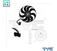FAN ENGINE COOLING 837-0001 FOR VW AQY/AZG/APK/AZJ/AEG 2.0L 4cyl NEW BEETLE