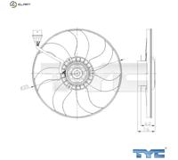 Radiator fan 837-0036 TYC for SEAT SKODA VW