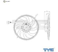 Radiator fan 837-0037 TYC for SKODA VW SEAT