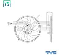 Radiator fan 837-0037 TYC for SKODA VW SEAT