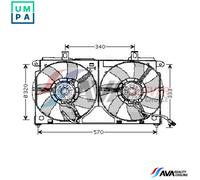 AVA Radiator Cooling Fan CN7523 for CITROËN SAXO (1996) 1.1 etc