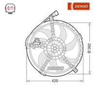 Fan, engine cooling DENSO DER05009 For MINI