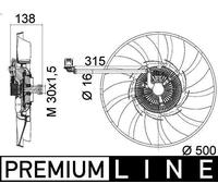 Fan, engine cooling MAHLE CFF 471 000P for DISCOVERY IV (L319) 3 2010-2018