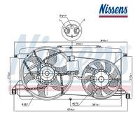 Fan, engine cooling NISSENS 85826 For FORD