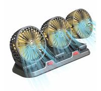 Fan for Car | Three-Head Car Cooling Fan - 2 Speeds, USB/12V/24V Cooling Air, Silent for SUVs, Cars, ATVs, Trucks, Buses, Tents, RVs, Cruise Ships
