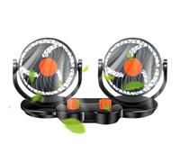 Fan for Car With No Ac,12V/24V Double-Head Truck Fan | Auto Parts for Window Backseat Dashboard Marine Tractor Truck Boat Semi Van ATV Roof Camping