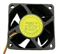 Fan for D60BV-12 12V 0.50A Fan - 6025 6CM 3Wires Cooling Fan 60X60X25MM