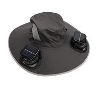 Fan Hat, Hat Fan Hat with Fan with 2 Solar Fans Nylon for Beach Outdoor Sports (Dark Gray)