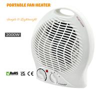 Fan Heater 2KW 2000W Portable SILENT Electric White Hot & Cold Air Upright