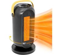 Fan Heater, Portable Space Heater, 600/1200W PTC Electric Heater, Tip-Over and Overheat Protection, Home Low Energy, Safe & Quiet for Office Room Desk Indoor Use(90° Oscillating)