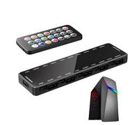 Fan Hub Splitter - Compact Control Block Structure, MultiChannel ArgB Interface Array, TemperatureLinked Adjustment Function, RemoteGuided Light Integration Unit, Pc Hardware Illumination Organizer Su