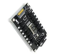 Fan Hubs Motherboards 12V Power Supply Controller Adapter +LED Temperature 1 To 10pin 3/4Pin Fan To SATAs 4Pin Coolers