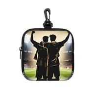 Fan Hug Victory Small Waterproof Zipper Pouch-Neoprene Storage Bag for Earbuds, Keychain Clip Case