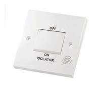 Fan Isolator 3 Pole Switch White Plastic LG208