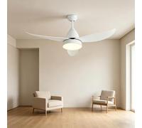 Fan Lights 6-Speed,8-Hour Timer, Energy Saving,Reversible, Noiseless, White Ceiling Fan for Bedroom,Indoor/Outdoor