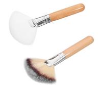 Fan Makeup Brush Set for Graduation Time, Large Soft Bristles Wooden Handle