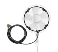 Fan Mist Kit,Outdoor Cooling Fans Misting Kit with 3m Misting Line And 5 Brass Nozzles & Water Control Valve for Cooling Outdoor (Fans Not Included)