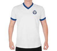 fan originals Leeds T-Shirt Mens Retro V-Neck Rose White XL