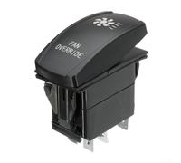 Fan Override Control Rocker Switch 12V 20A 5 Pin with Red LED for ATV UTV Car Auto Devices