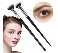 Fan Shaped Angled Eyelash Brush, Folding Eyelash Eyebrow Brush | Portable 2 Piece Mascara Fan Brush | Eyelash Makeup Tools with If