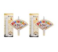 Fan-Shaped Birthday Candles, 2 Pack Surprise Banner Cake Candles, Pop up Sparkler Candles, Fun Cake Topper Happy Birthday Decorations, Auto Deployment Magic Trick Candles, for Kids & Adults