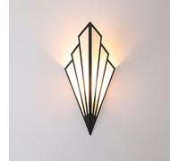 Fan-Shaped Fabric Wall Sconce Retro Modern Indoor Wall Mount Lamp Creative Textile Wall Light Japanese-Style Art Wall Sconces E14 Creative Metal Wall Light for Bedroom Hallway, Black/Gold