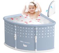 Fan-Shaped Foldable Bathtub, Freestanding Corner Bathtub | Portable Folding Bathtub for Adults, Large Foldable Tub for Adults and Children, Mobile Folding Bathtub for Home And Gyms