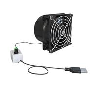 Fan - Solder Absorber 8 × 8 × 6.5 cm, Adjustable Speed USB Air Extractor, Mini In-Line Fan, Compact Exhaust Device, Adjustable USB Ventilation Fan for
