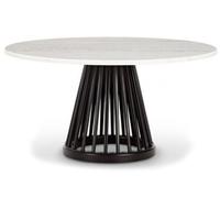 Fan Table 900 Frames black birch / table top white marble Tom Dixon - FAB01MT04W