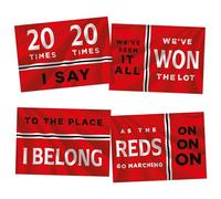 Fan Zone Kit for United Superfans - Chant Posters, Screen Strips and Entrance Sign Display Art Collection on Recycled Thick Card to Create a Great Bedroom, Gaming Zone or TV Area Red Devils Sanctuary