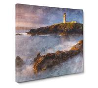 Fanad Head Lighthouse in Ireland Canvas Print | Gallery Wrapped 30mm Frame Wall Art | 14x14 inches | Ready to Hang | Coastal Seascape Picture | Living Room Bedroom Lounge Office
