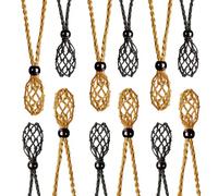 FANASY 12 PCS Crystal Cage Necklace Cord Empty Stone Holder Pendant Stone Replacement with Adjustable Length, Stone, No Gemstone