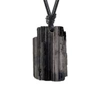 FANASY Natural Raw Crystal Necklace for Women Irregular Stone Necklaces Spiritual Gemstone Pendant with Adjustable Rope, 1.57 inch, Nylon, Labradorite