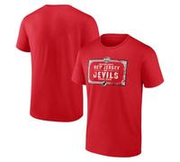 Fanatics New Jersey Devils T-Shirt NHL Hometown to Prague Ice Hockey Men's Top (UK, Alpha, XL, Regular, Regular, Red)