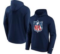 Fanatics NFL Logo Shield Hoodie Pullover Sweatshirt ** Splatter Crest Hood ** Navy, navy, XXL