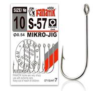 FANATIK Fishing Hooks MIKRO-JIG S-57 size 10, 8, 6, 4, 2, 1 Offset Jig Hook for Soft Baits Lures (Black, 27mm - #2-5pcs)