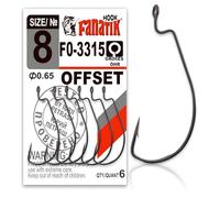 FANATIK Fishing Hooks OFFSET FO-3315 size 8, 6, 4, 2, 1, 1/0, 2/0, 3/0, 4/0, 5/0 Offset Jig Hook for Soft Baits Lures (Black, 48mm - #2/0-4pcs)