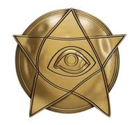 FaNaTtik Arkham Horror Limited Edition Elder Sign Amulet Replica & Art Card - Official Collectible - Lovecraftian Horror Memorabilia - Cthulhu Mythos Gift - Numbered Collector's Set