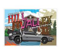 FaNaTtik Back to the Future 40th Anniversary Hill Valley A3 Art Print - Limited Edition and Numbered