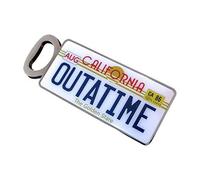 Back to the Future Outatime Bottle Opener - Officially Licensed Delorean License Plate Design - Heavy Duty Metal with Magnetic Reverse - 10x3cm Collectible Gift for Fans