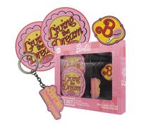 FaNaTtik Barbie™ Gift Set - Metal Pin Badge, Keyring & 2 Cork Based Coasters in Box | Official Licensed Merchandise