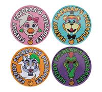 FaNaTtik Five Nights at Freddy's Coasters Set of 4 - Officially Licensed Metal Drink Coasters with Printed Designs - FNAF Merchandise for Gamers & Fans