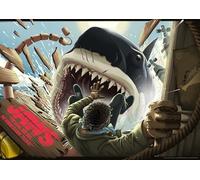 FaNaTtik Jaws 'The Whole Damn Thing!' Limited Edition A3 Art Print - Officially Licensed, Hand Numbered, Certificate Included