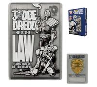 FaNaTtik Judge Dredd Comic Book Cover Ingot - 2000 AD Limited Edition 5,000 Metal Collectible with Antique UV Print & Gold Coloured Badge